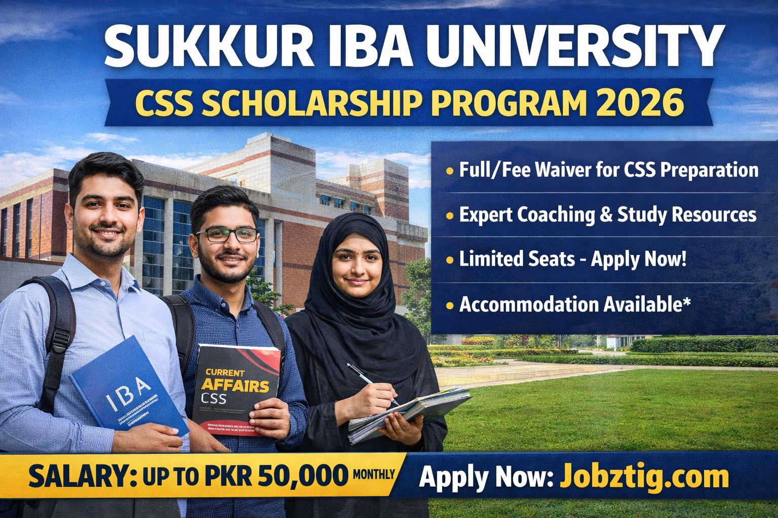Sukkur IBA University CSS Scholarship Program 2026